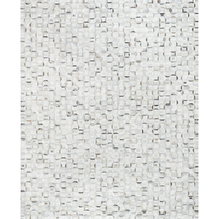 Pasargad Cowhide Geometric Area Rug Silver Perigold